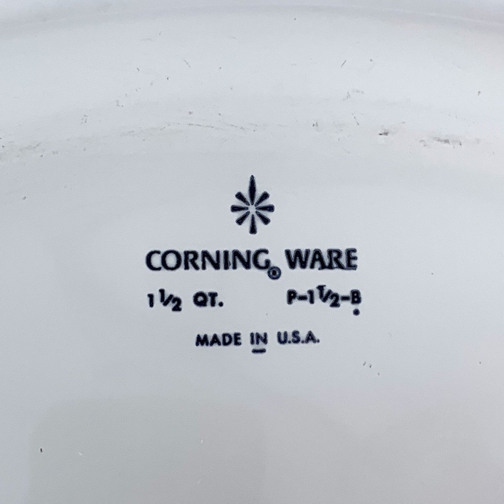 Vintage Blue Cornflower Corning Ware 1.5 Qt. Casserole Dish With Lid, P-1.1/2-B - Picture 5 of 11